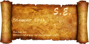 Stemper Erik névjegykártya